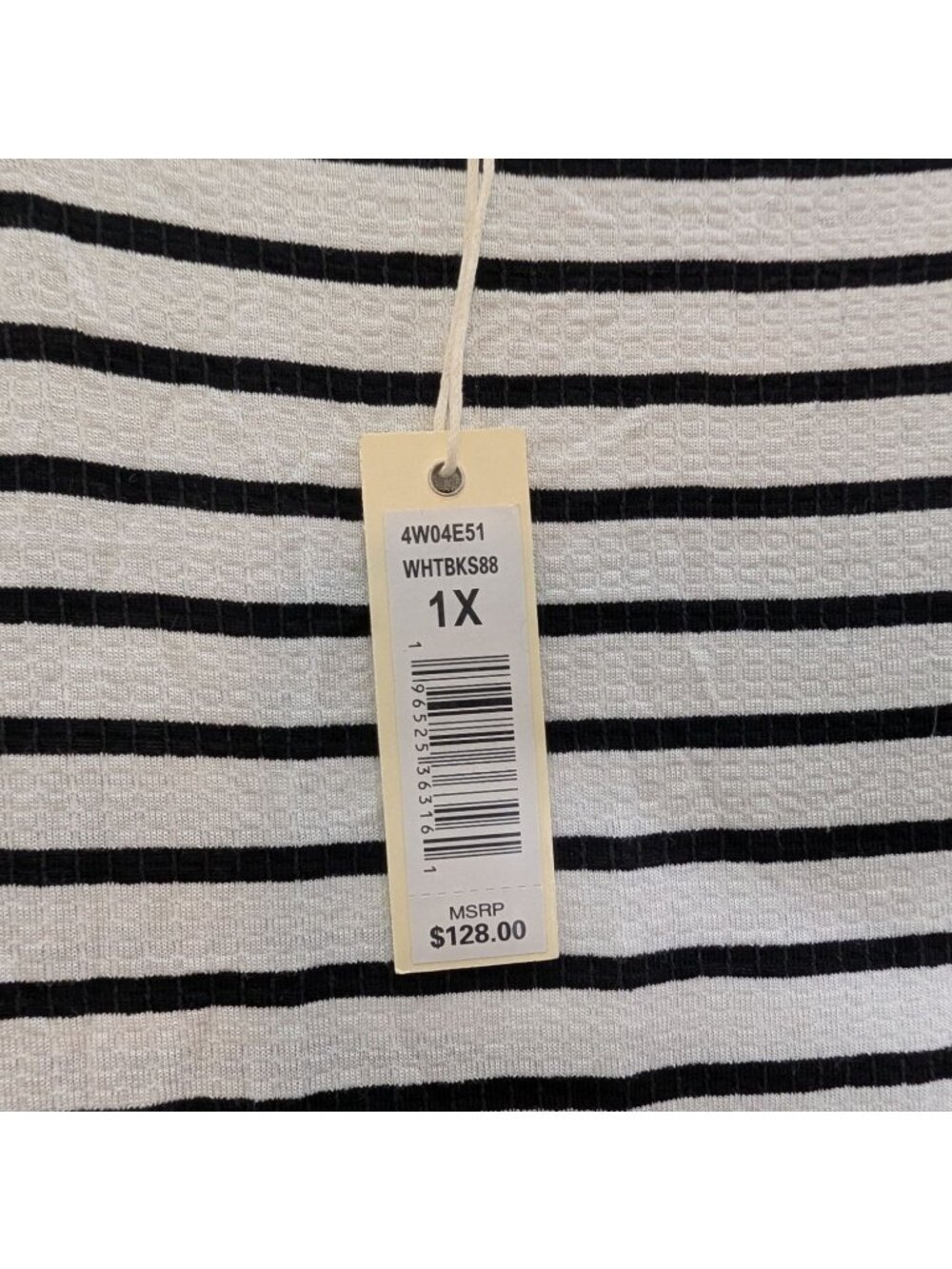 Max Studio Striped Mini Dress Ruffled Sleeves Flounced Hem 1X White & Black - Picture 4 of 13